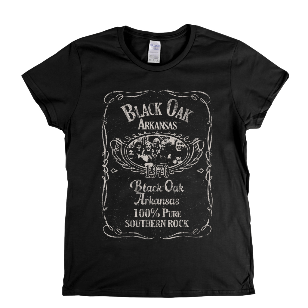 Black Oak Arkansas Liquor Label Womens T-Shirt product image 1