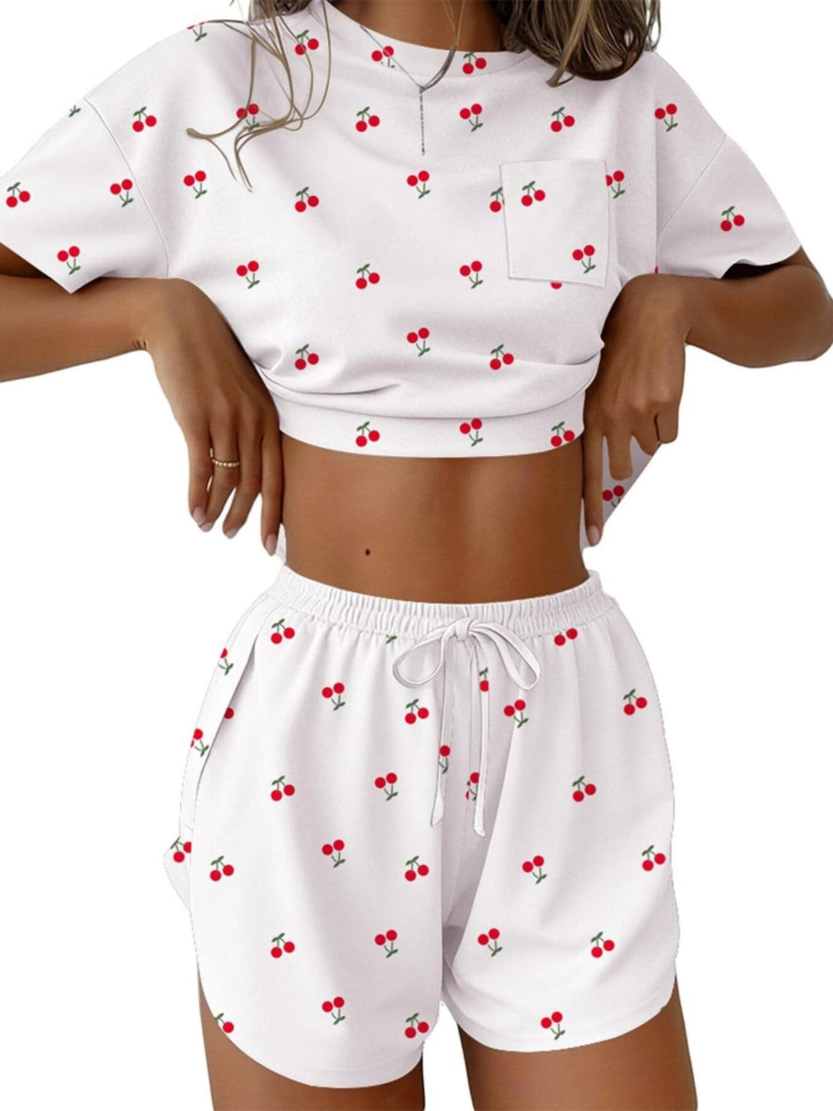 Printed Round Neck Tee and Shorts Set product image 15