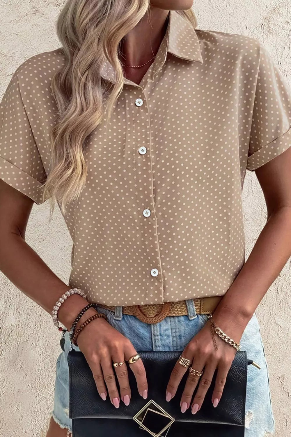 Polka Dot Print Short Sleeve Shirt product image 5