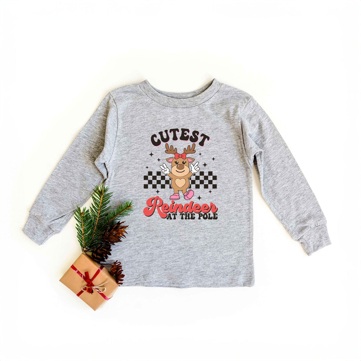 Cutest Reindeer At The Pole | Youth Graphic Long Sleeve Tee product image 2