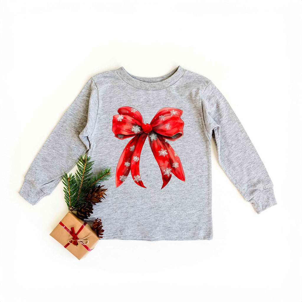 Coquette Christmas Snowflake Bow | Toddler Graphic Long product image 1
