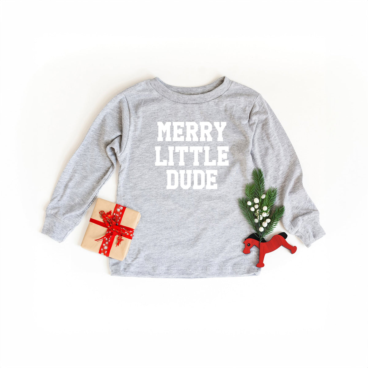 Merry Little Dude | Youth Graphic Long Sleeve Tee product image 1