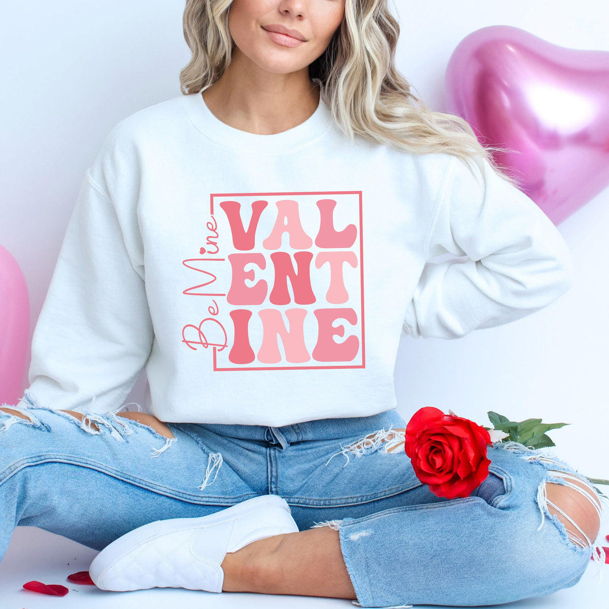 Be Mine Valentine Block | Sweatshirt product image 1