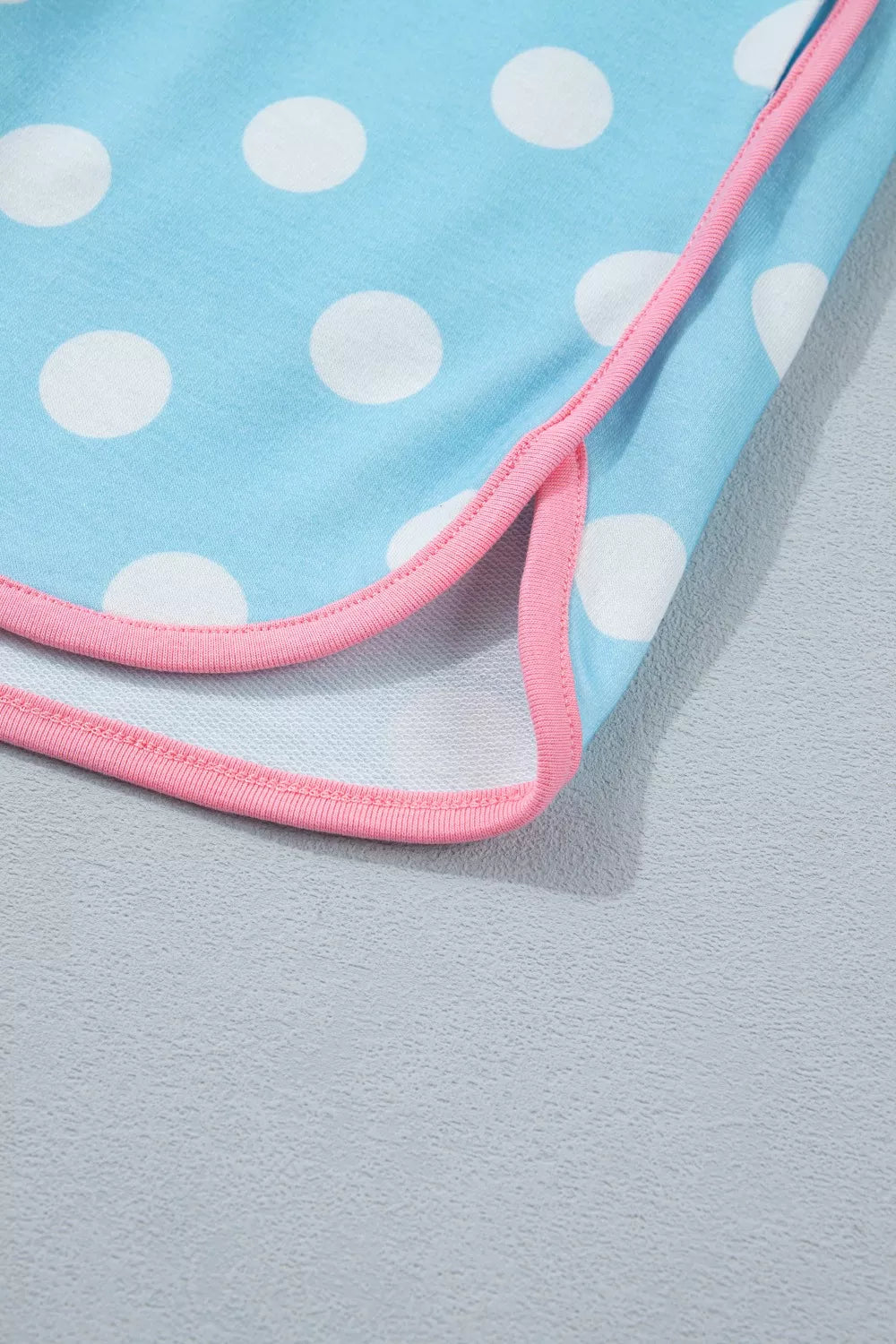 Polka Dot Contrast Trim Top and Drawstring Shorts Set product image 9