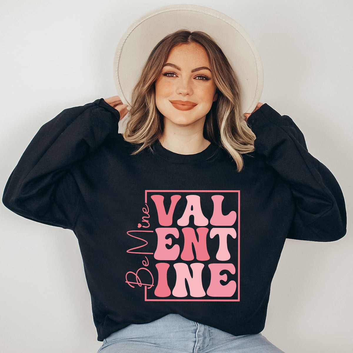 Be Mine Valentine Block | Sweatshirt product image 2
