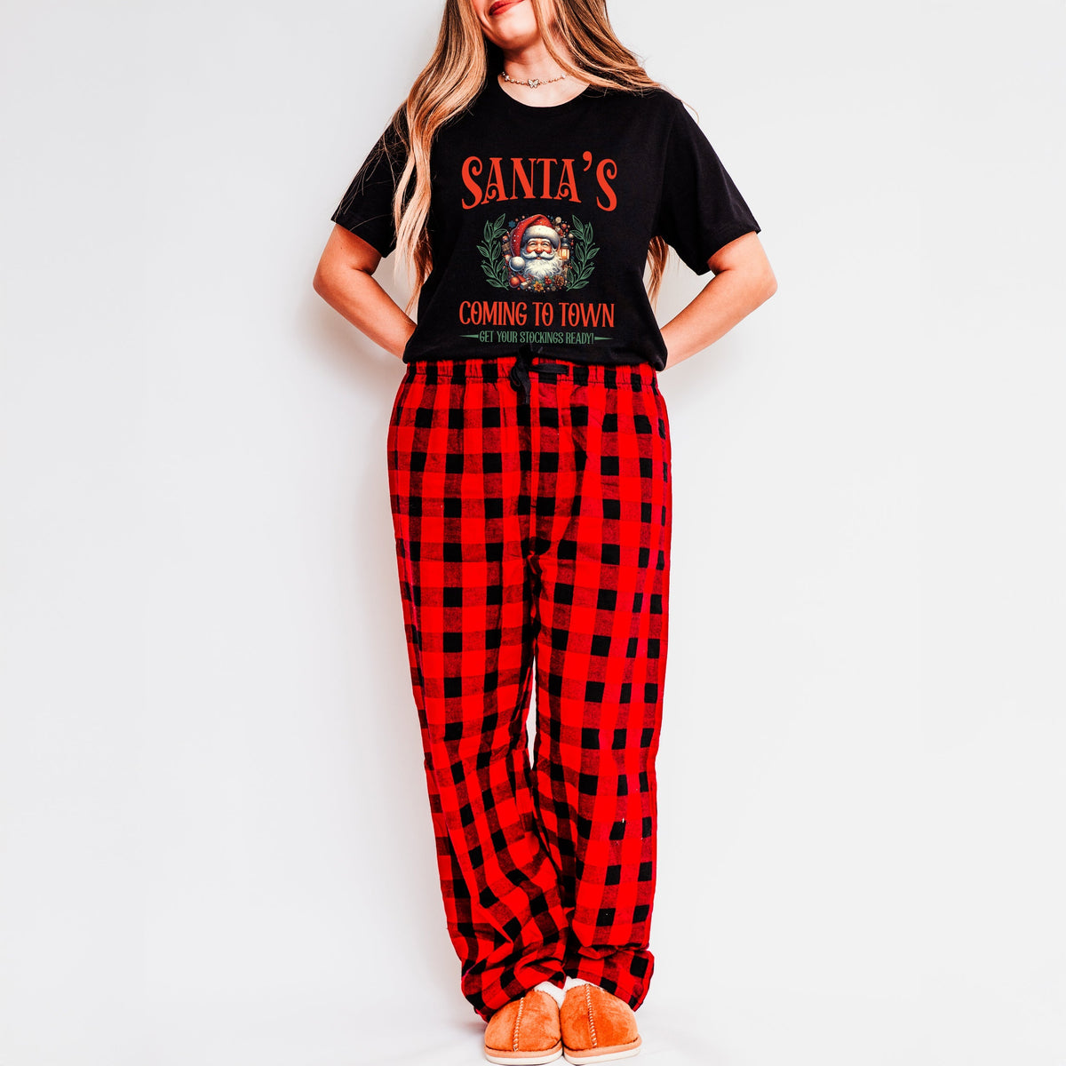 Santa's Comin To Town Vintage | Plaid Pajama Set product image 1