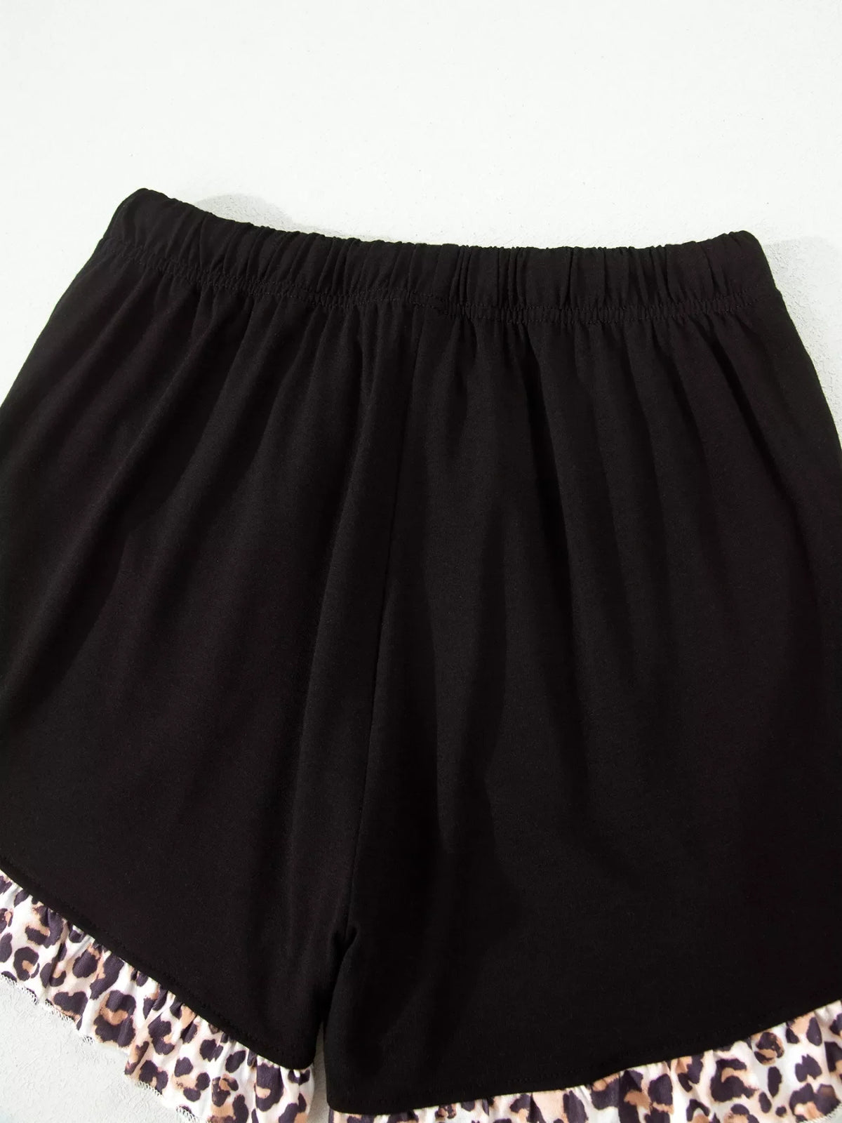 k Leopard Patchwork Trim Lapel Shirt Drawstring Shorts 2pcs product image 9