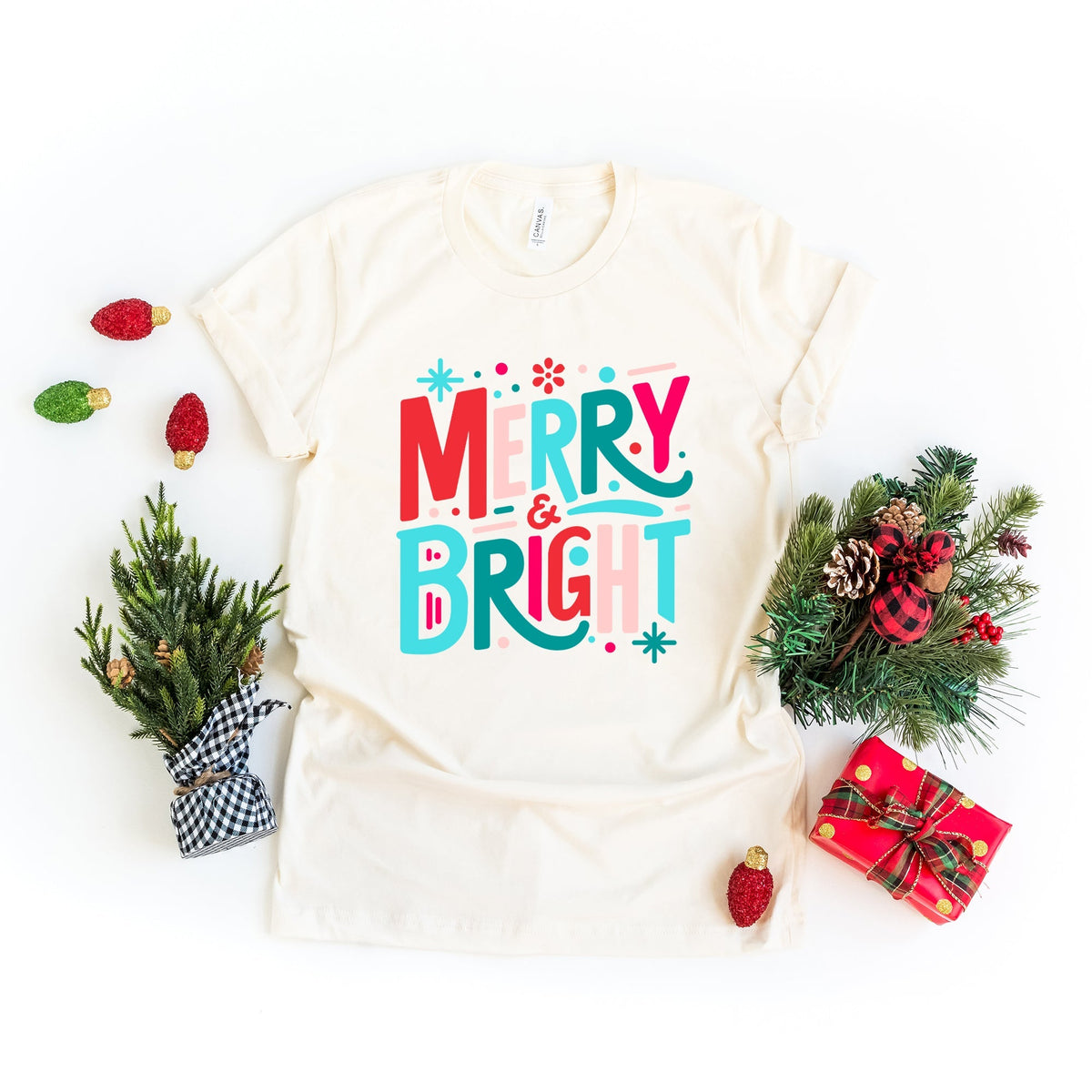 Merry And Bright Abstract | Short Sleeve Graphic Tee product image 3