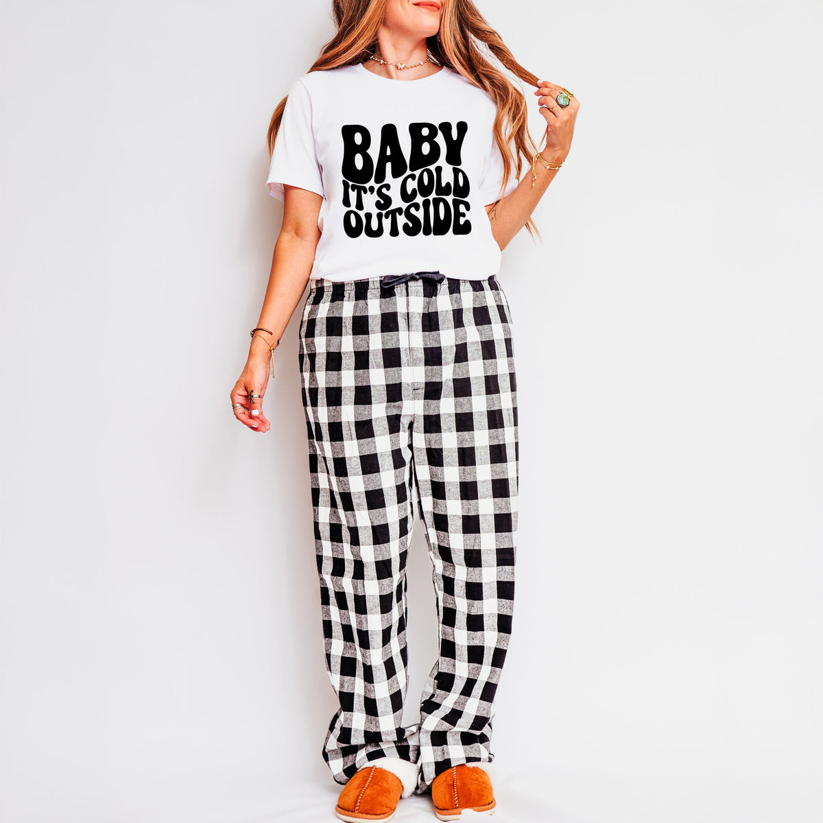 Baby It's Cold Outside Wavy | Plaid Pajama Set product image 1