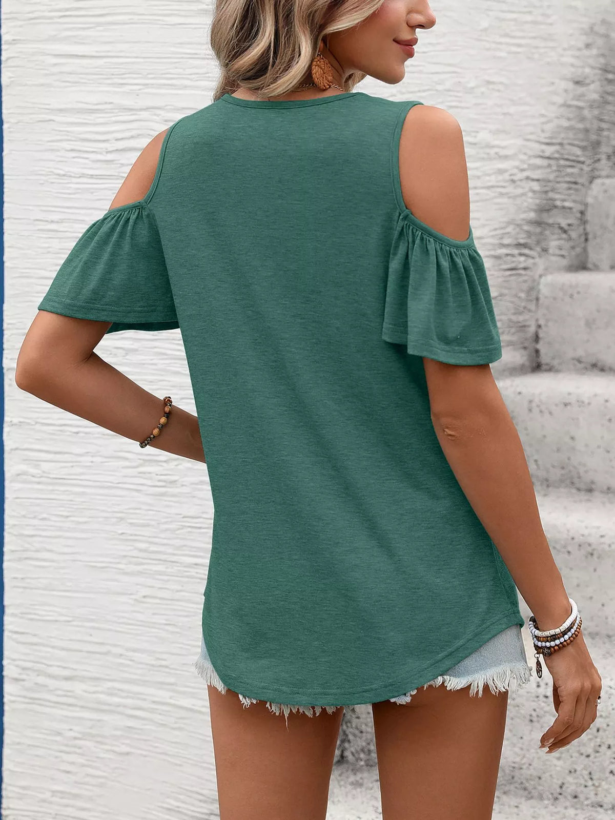 Cold Shoulder V-Neck T-Shirt product image 19