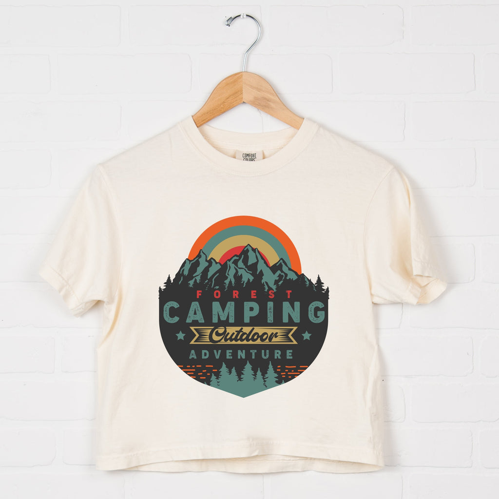 Forest Camping Badge - Women's Boxy Crop Top Graphic T-Shirt product image 5