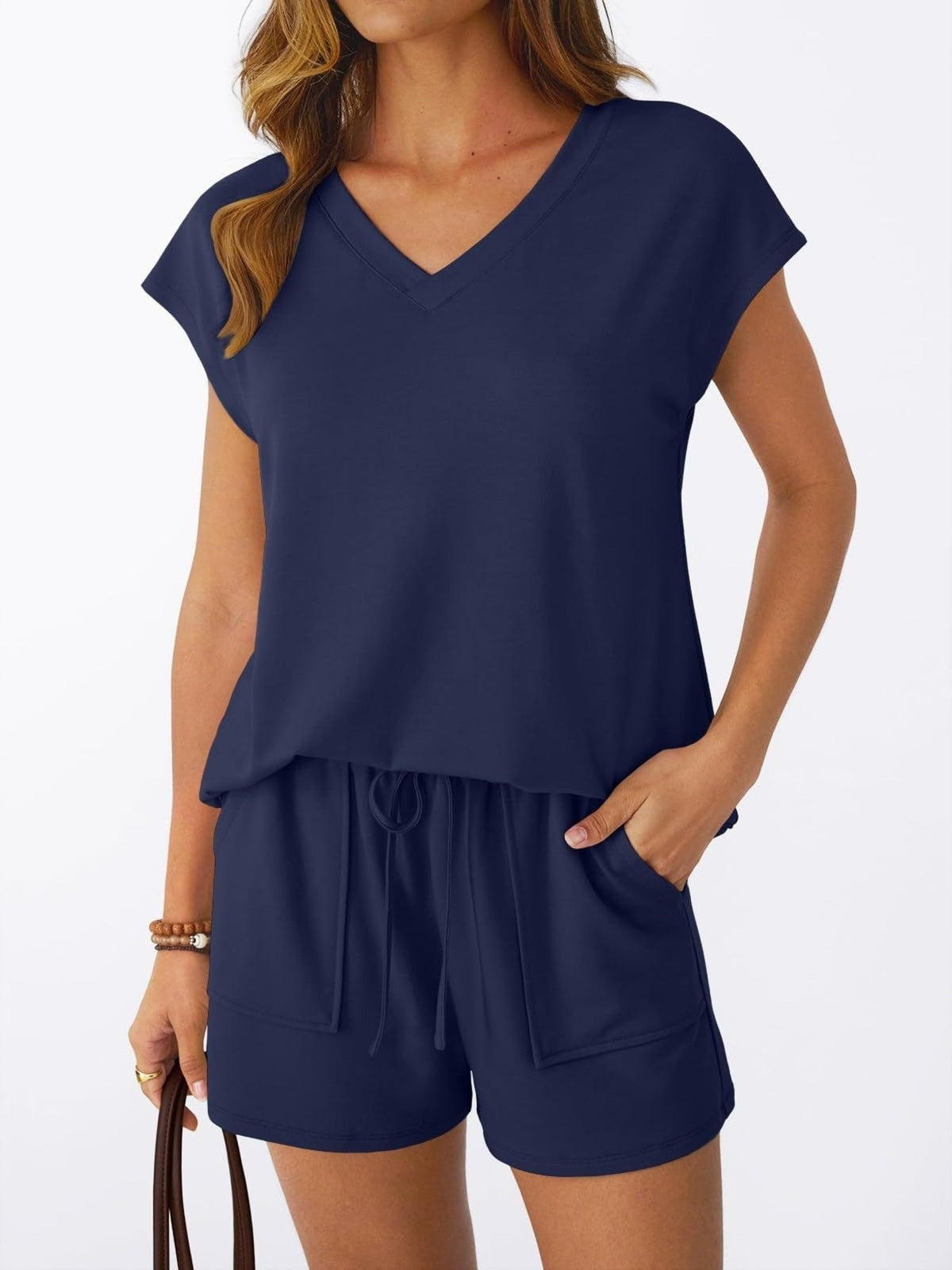 Casual V-Neck T-Shirt and Shorts Set product image 17