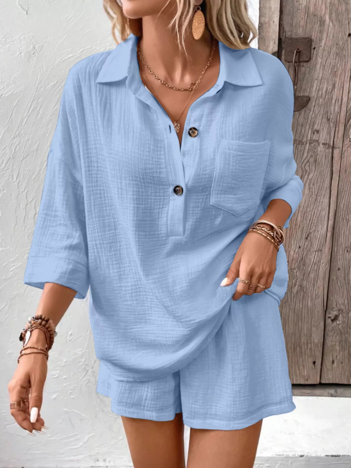 Button Detail Top and Shorts Set product image 23