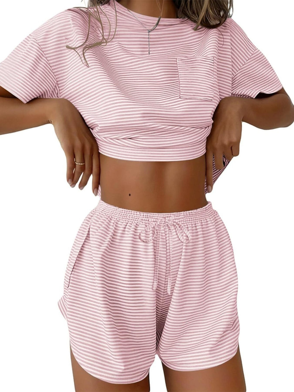 Printed Round Neck Tee and Shorts Set product image 13