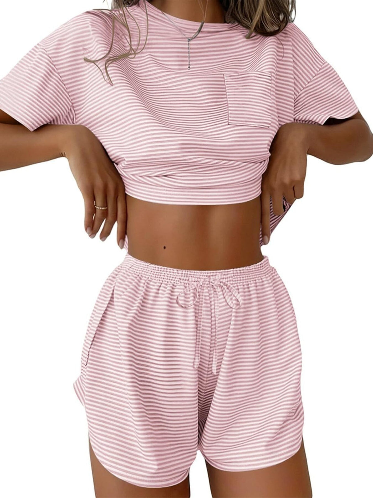 Printed Round Neck Tee and Shorts Set product image 13