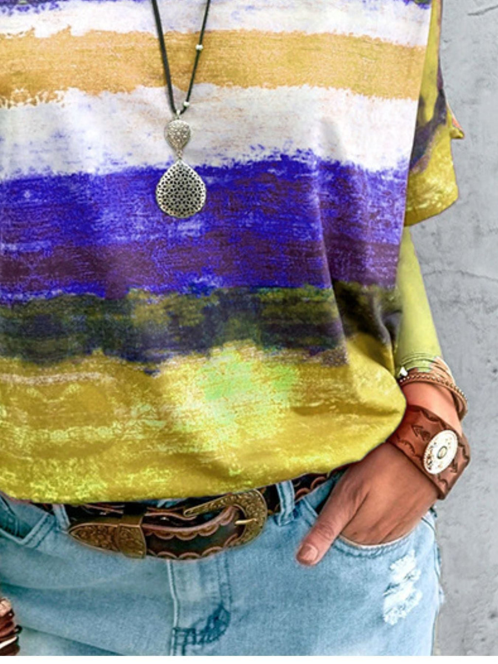 Contrast Round Neck Casual T-Shirt product image 6