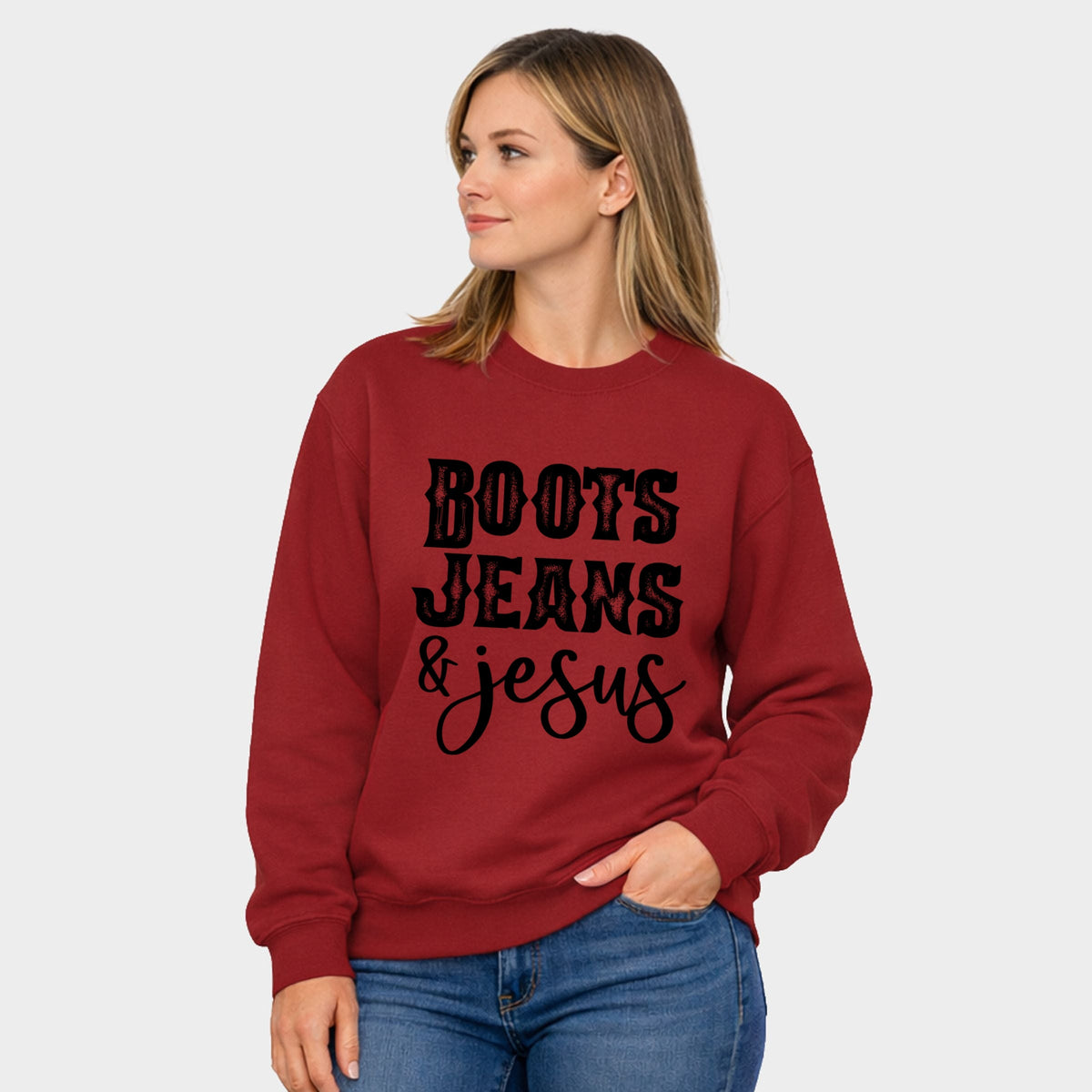 Boots Jeans And Jesus - Women's Graphic Sweatshirt product image 4