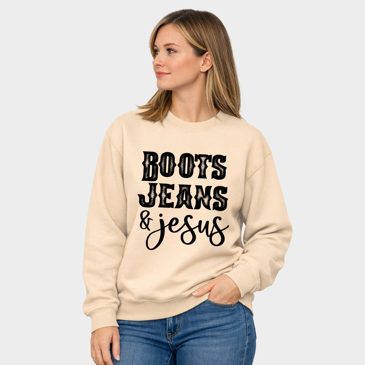Boots Jeans And Jesus - Women's Graphic Sweatshirt product image 2