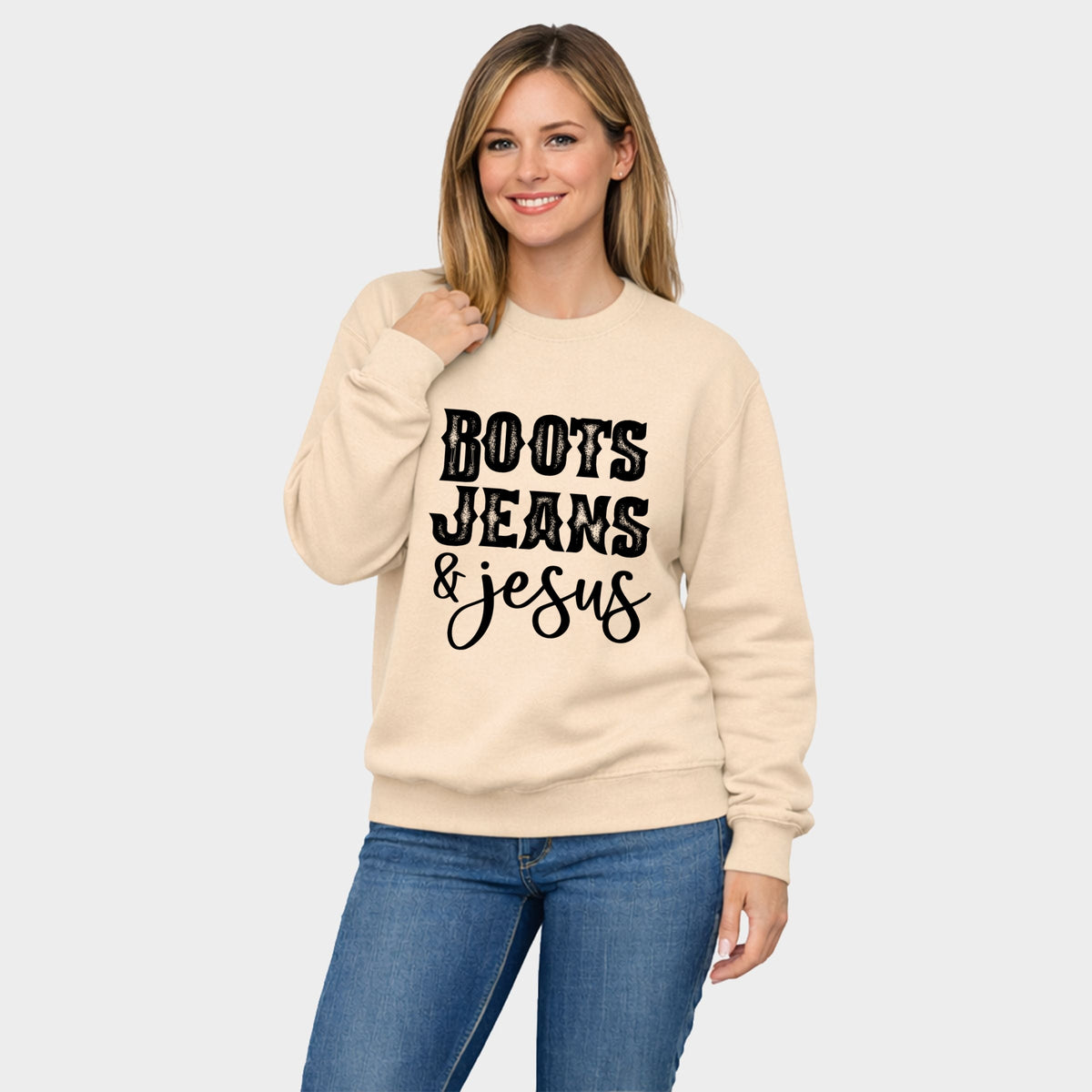 Boots Jeans And Jesus - Women's Graphic Sweatshirt product image 1