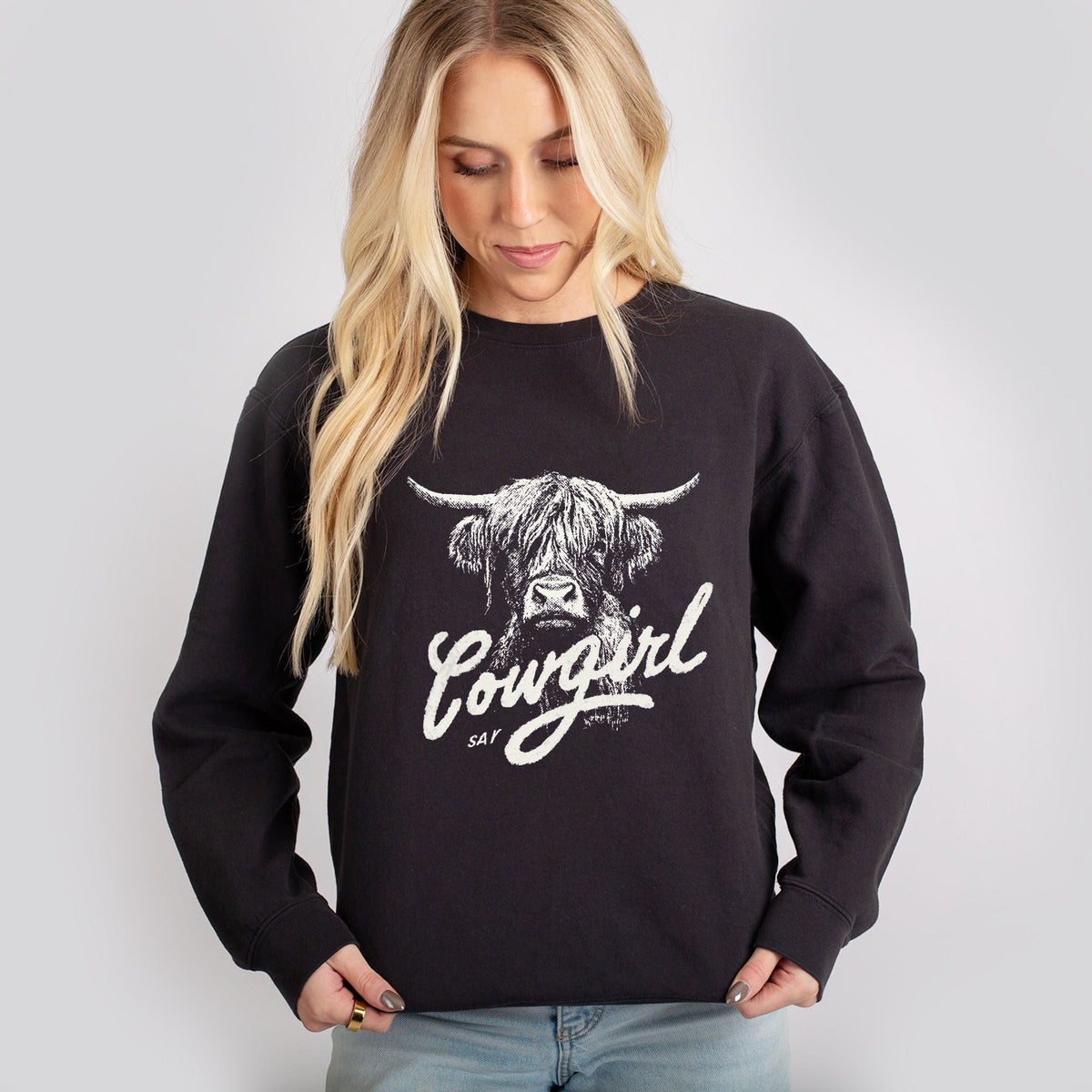 Cowgirl Highland Cow - Women's Lightweight Garment Dyed product image 5