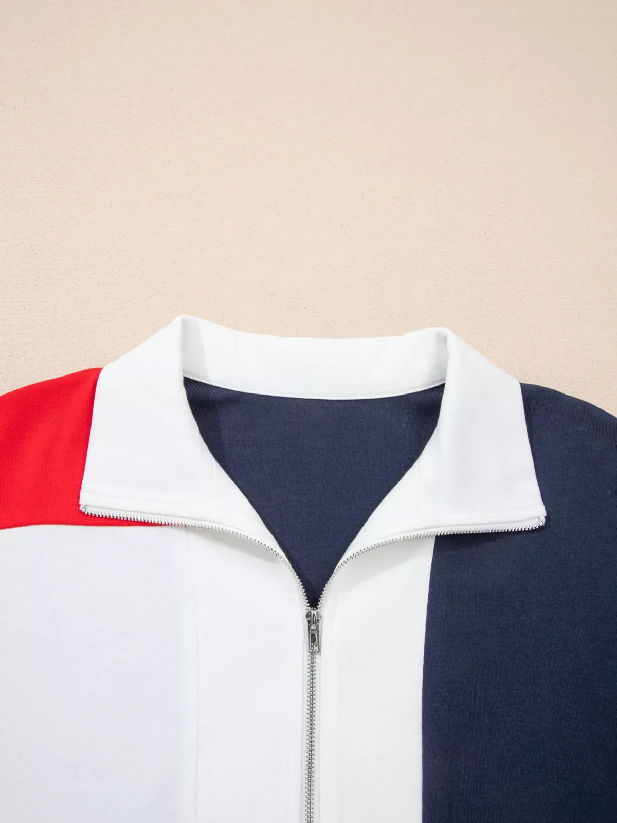 Americana Colorblock Stripes Zip up Collared T Shirt Mini product image 7