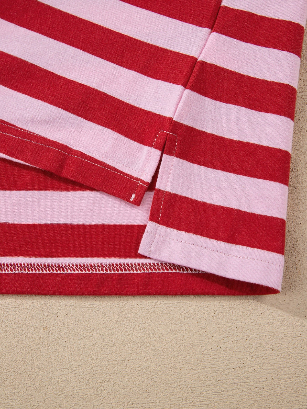 Stripe Split V Neck Casual T Shirt product image 9