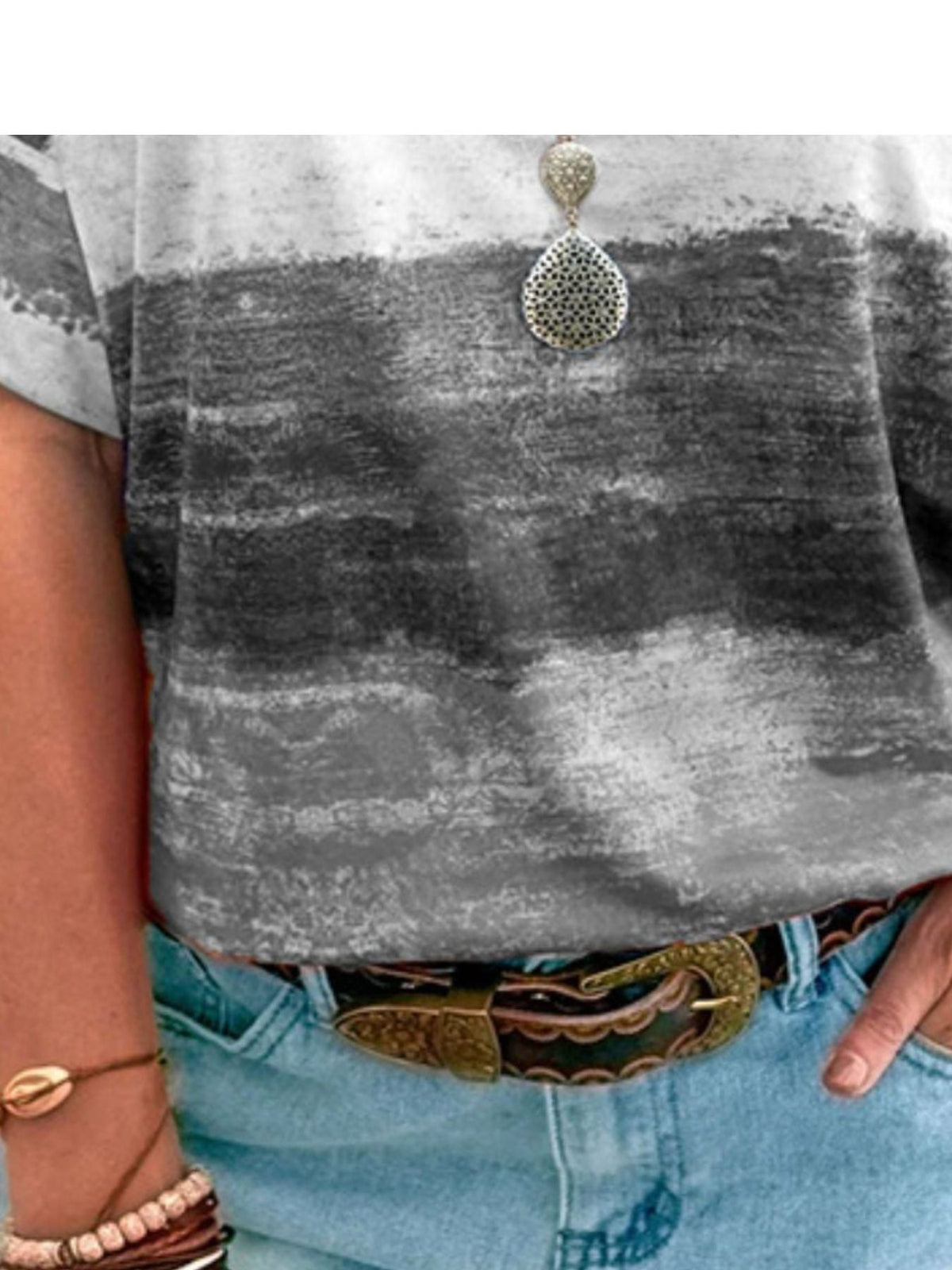 Contrast Round Neck Casual T-Shirt product image 21
