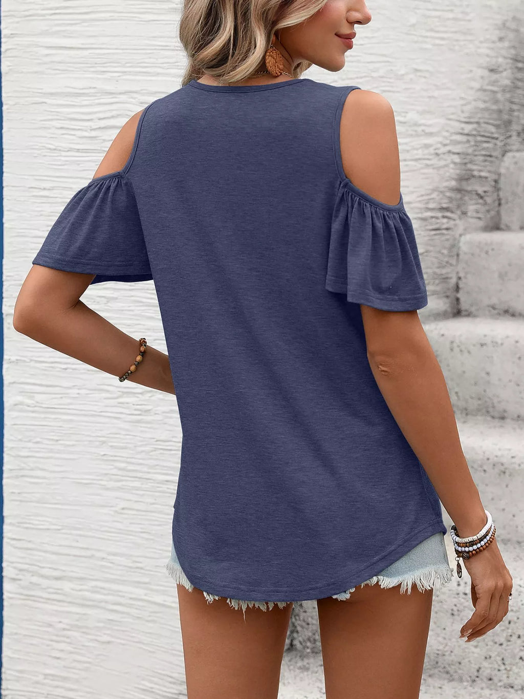 Cold Shoulder V-Neck T-Shirt product image 28
