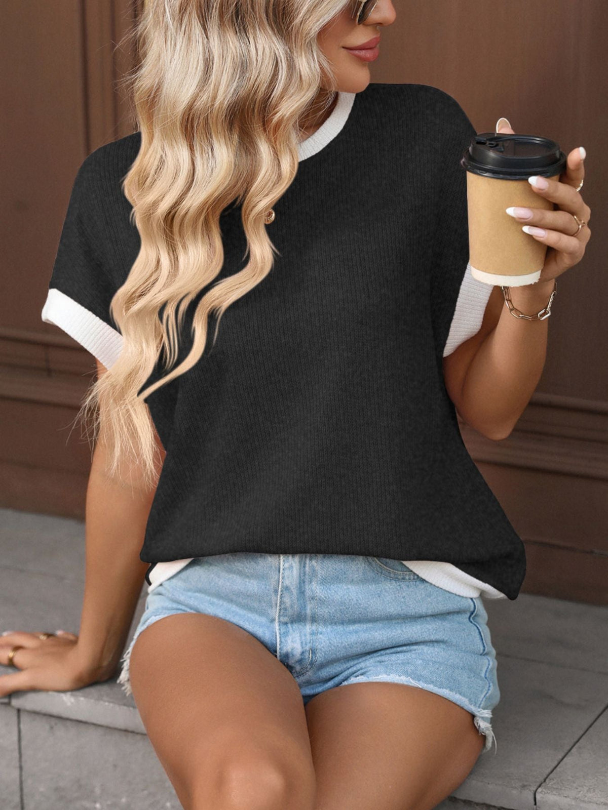 Contrast Trim Short Sleeve T-Shirt product image 11