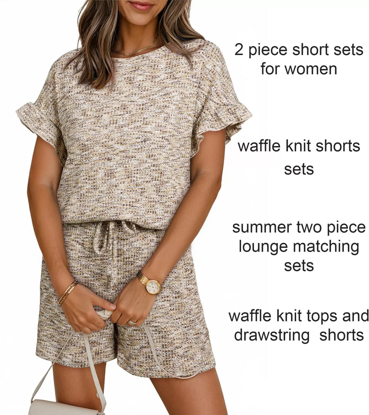 Ruffle Sleeve Textured Top and Shorts Set product image 9