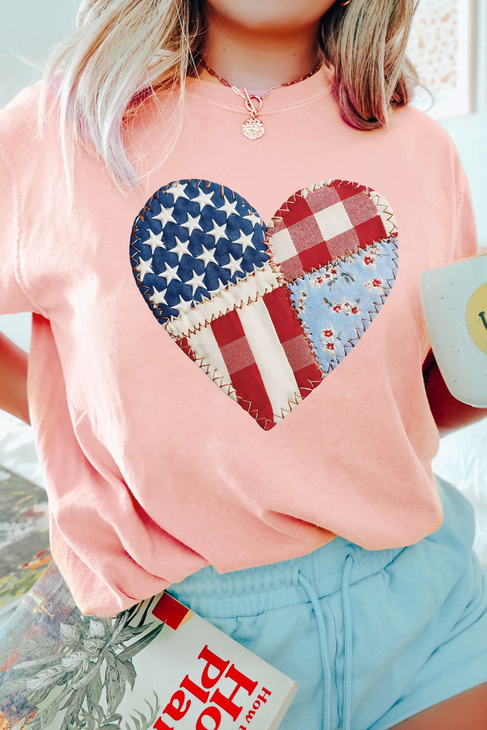 Patriotic Heart Round Neck Tee product image 2