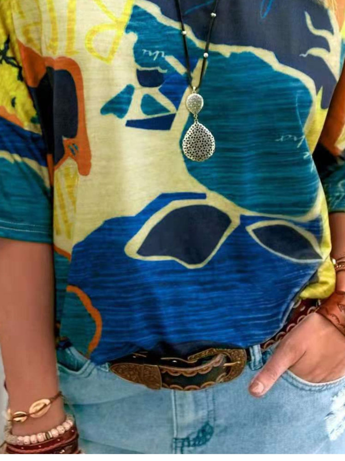 Contrast Round Neck Casual T-Shirt product image 30