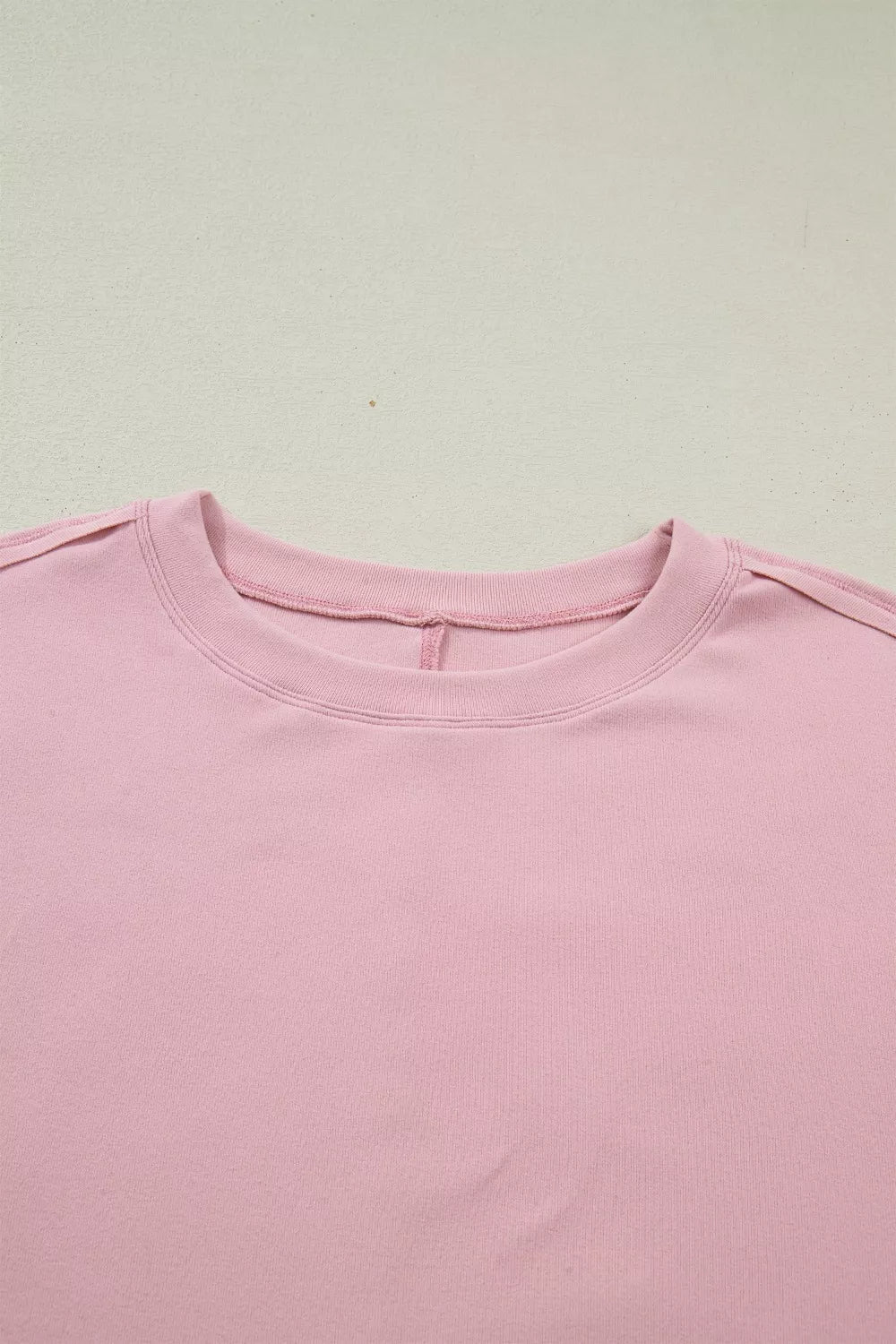 Solid Color Bow Textured Patchwork Long Sleeve Tee product image 6