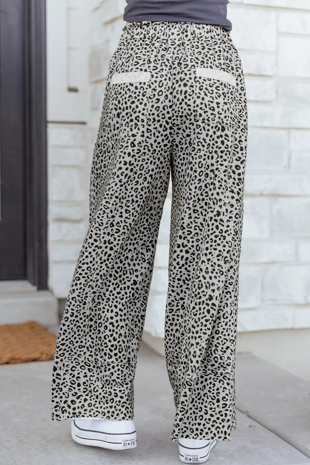 Animal Print Wide Leg Terry Knit Pants product image 6