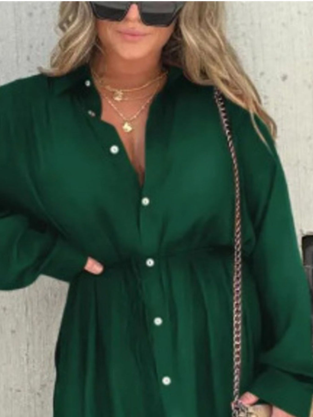 Full Size Button-Down Mini Shirt Dress product image 24