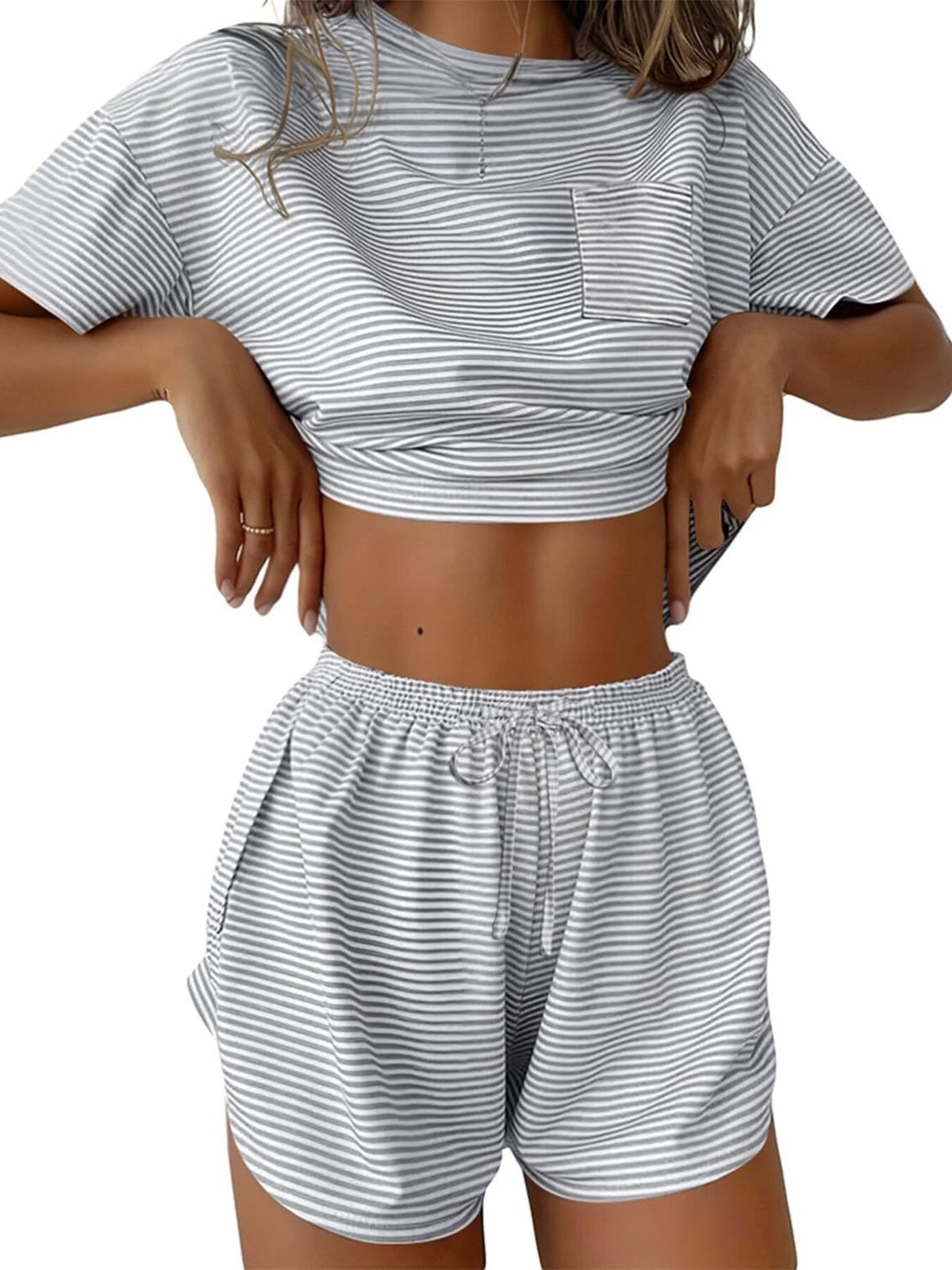 Printed Round Neck Tee and Shorts Set product image 10