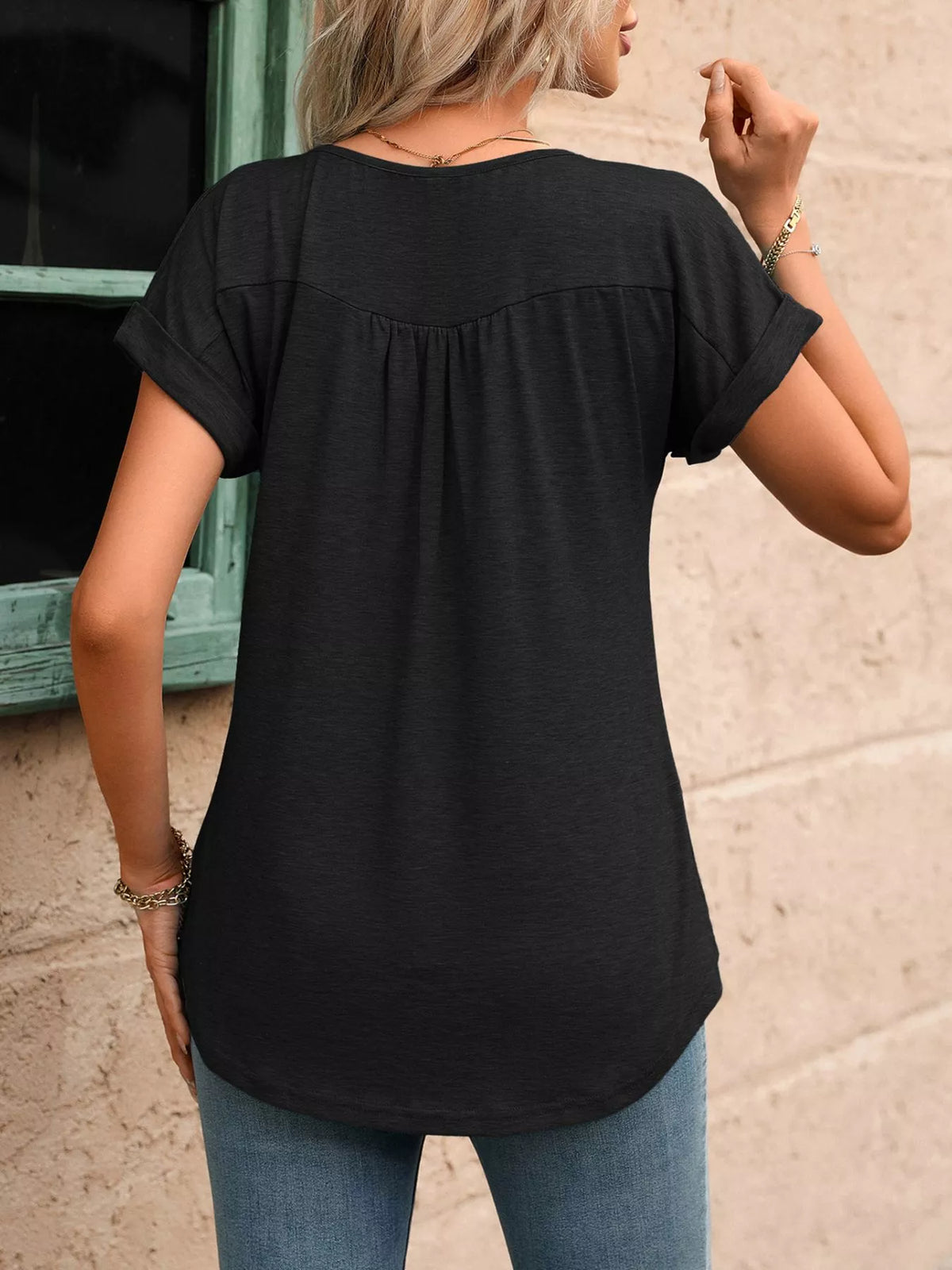 Casual Button Detail Henley T-Shirt product image 6