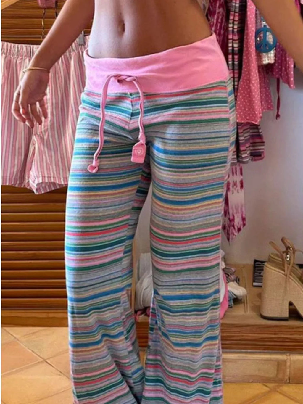 Drawstring Striped Pants product image 2