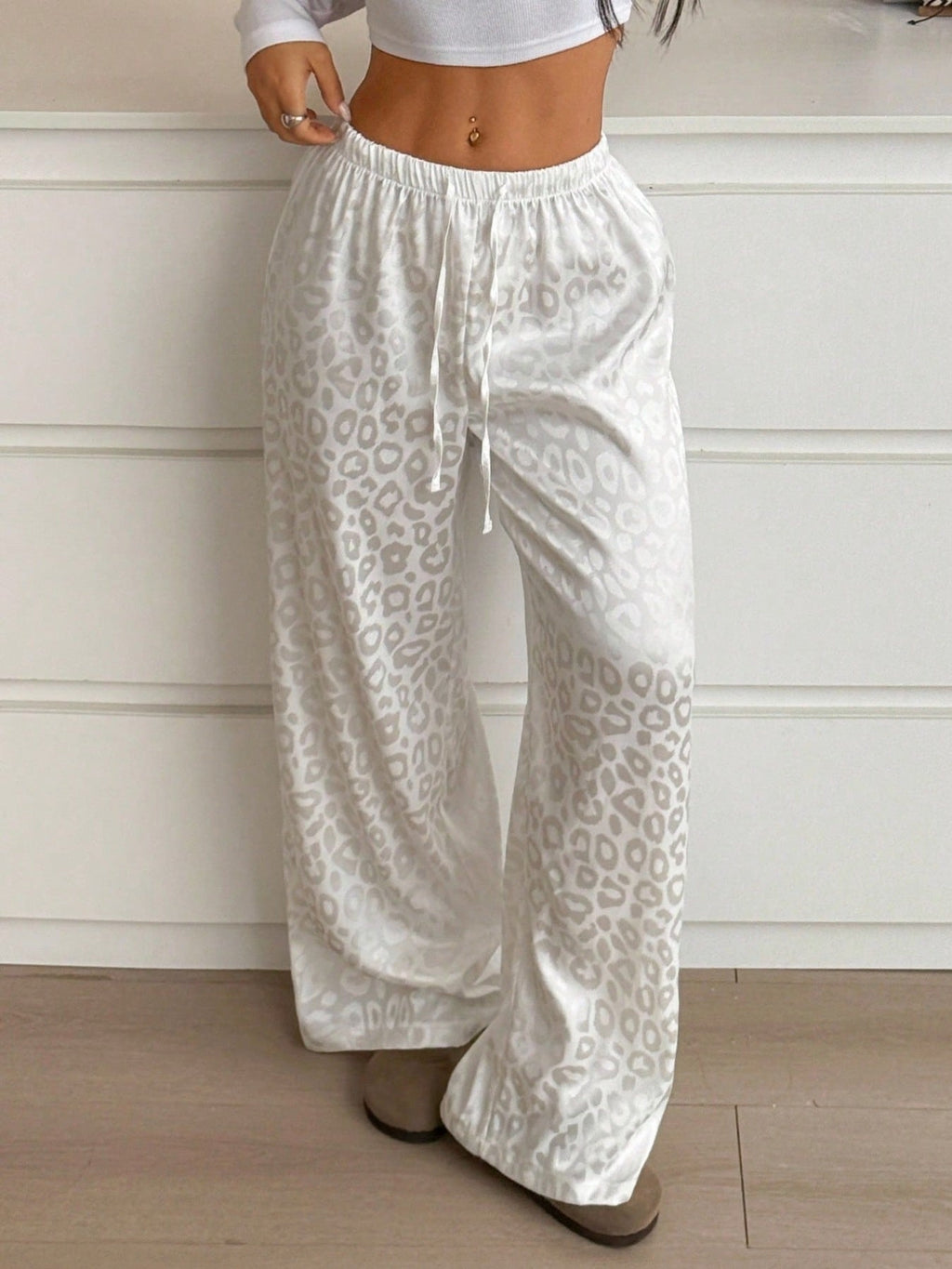 Leopard Print Wide Leg Pants product image 4