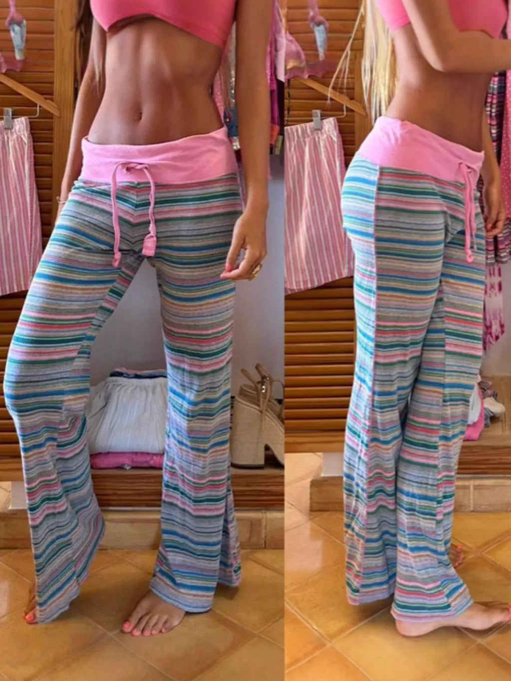 Drawstring Striped Pants product image 8