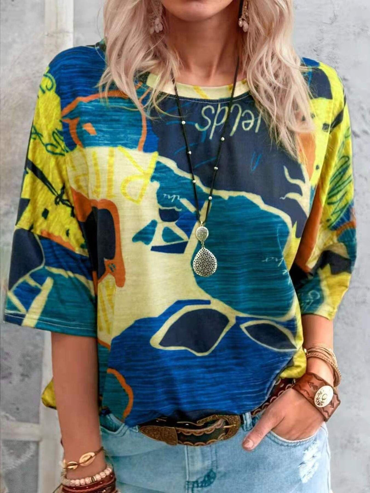 Contrast Round Neck Casual T-Shirt product image 28