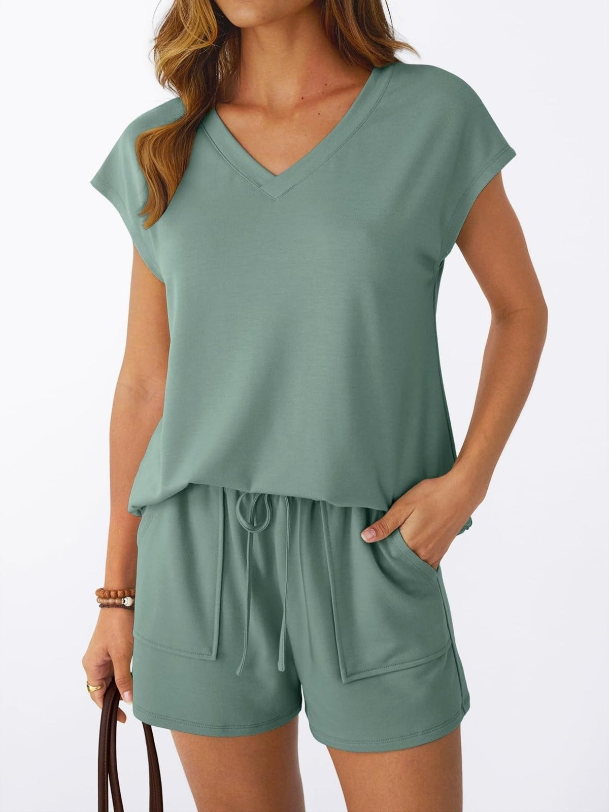 Casual V-Neck T-Shirt and Shorts Set product image 12