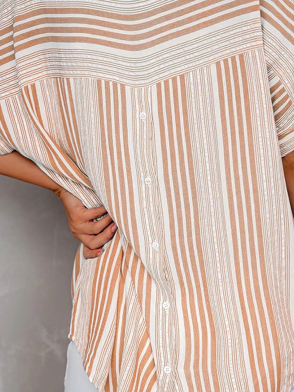 Full Size Collared Neck Half Sleeve Shirt product image 12