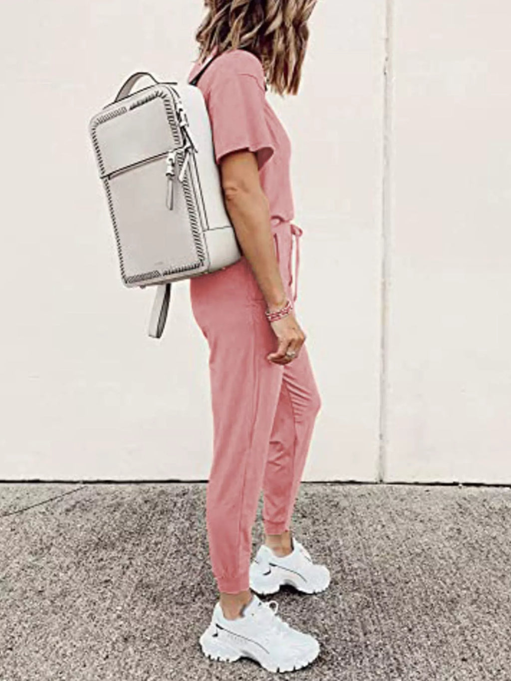 Full Size Round Neck Top and Drawstring Pants Set product image 2
