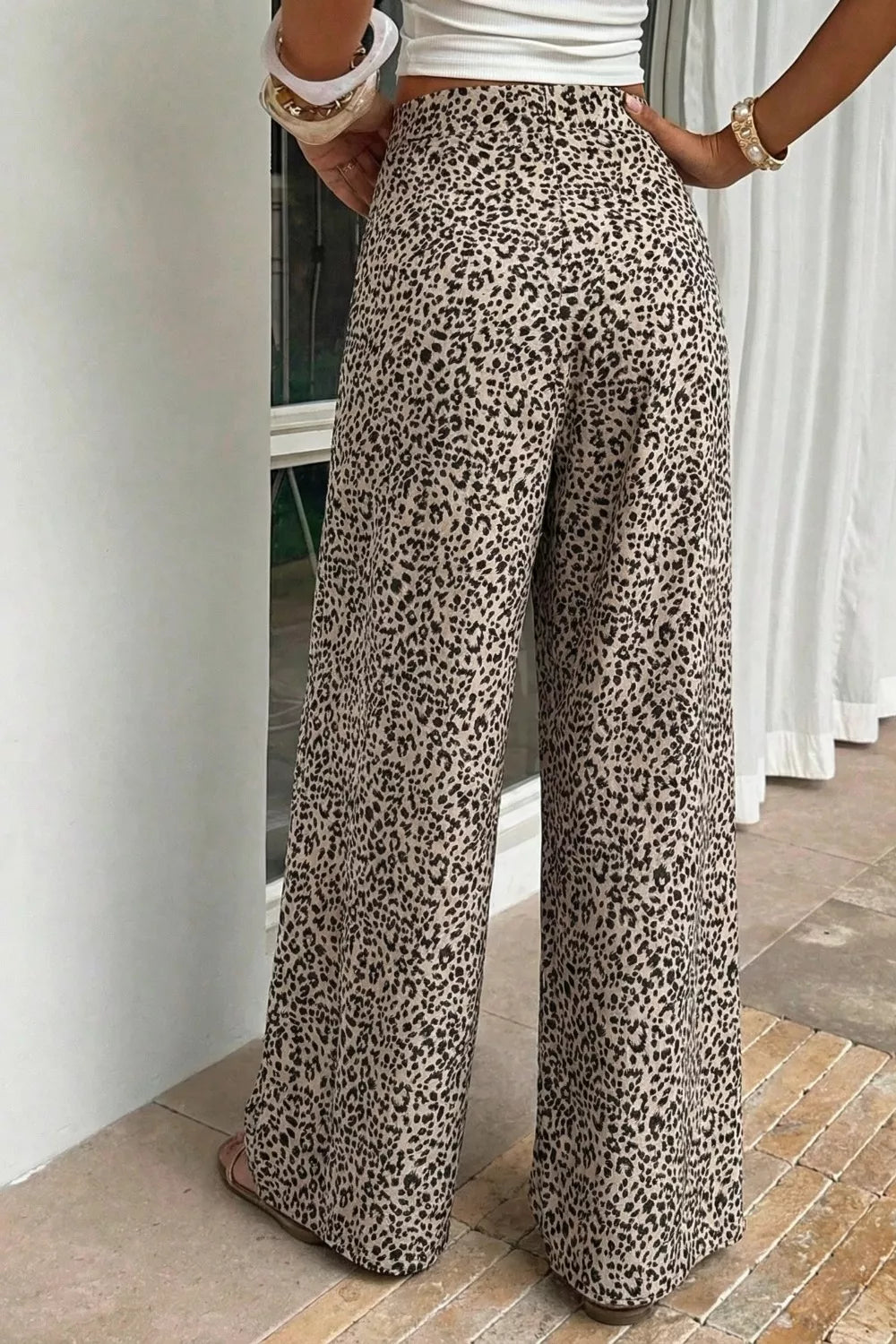 Leopard Print High Waist Wide Leg Pants product image 2