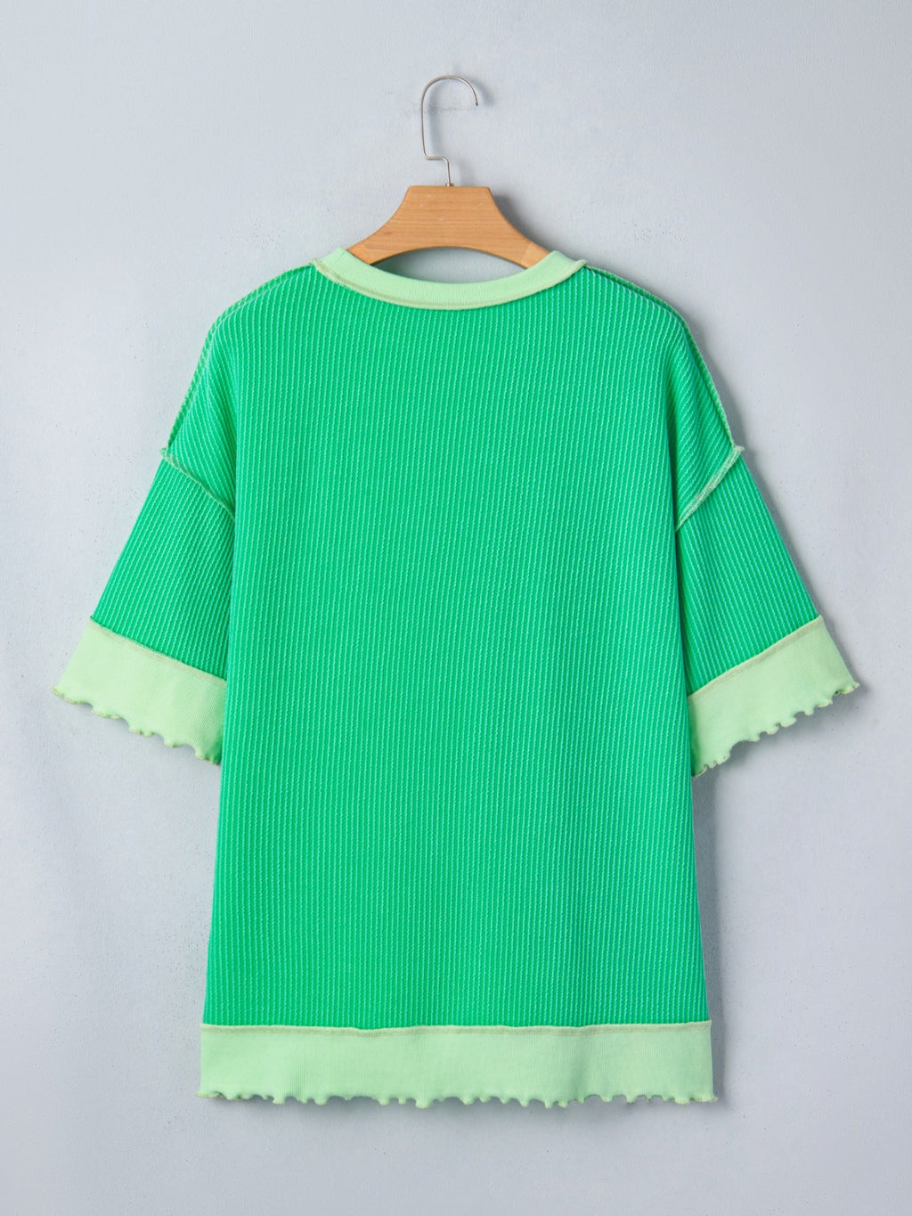 Loose Uneven Hem Twist Ribbed T Shirt product image 5