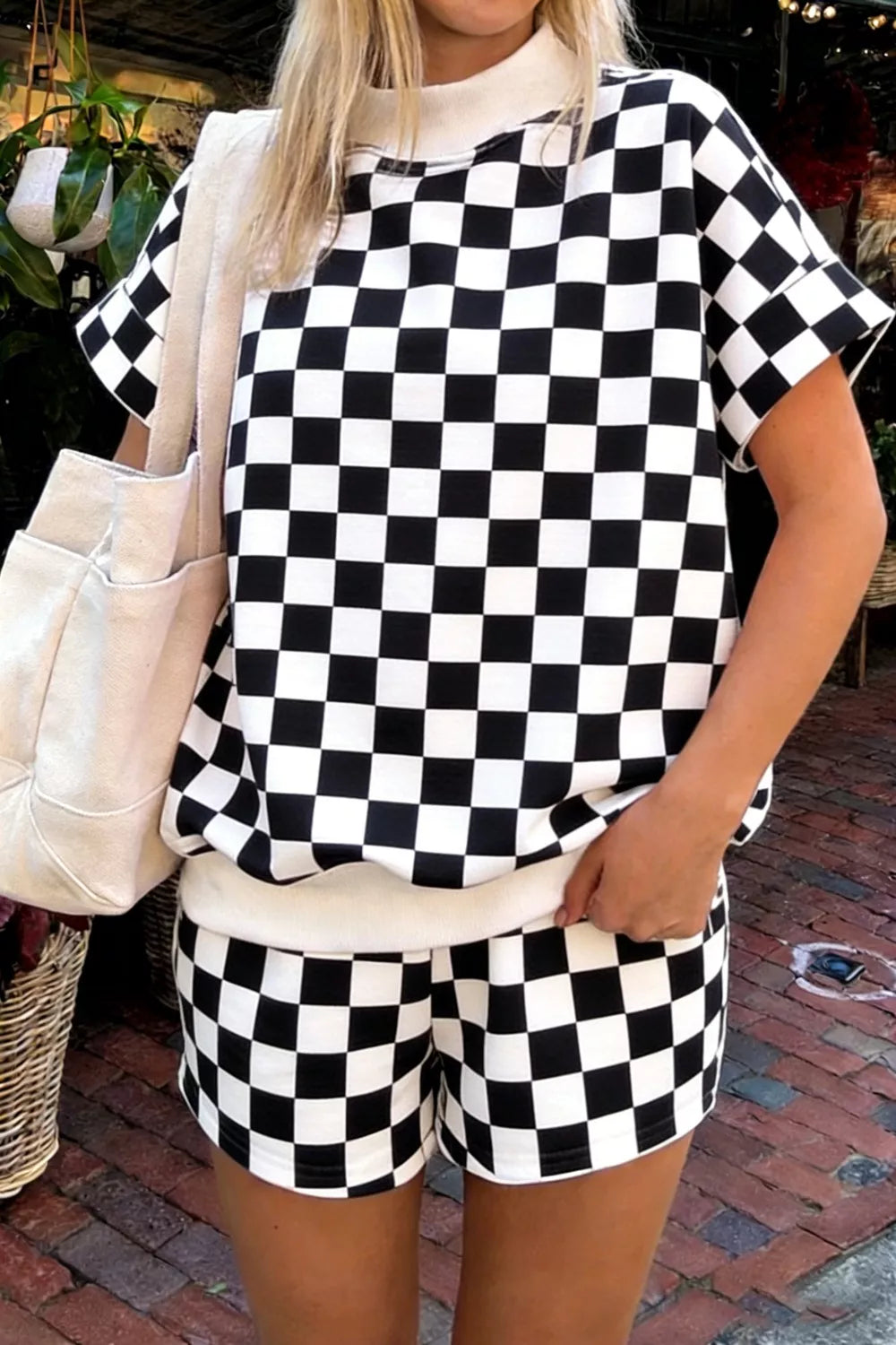 Checkerboard Short Sleeve Tee and Shorts Set product image 4