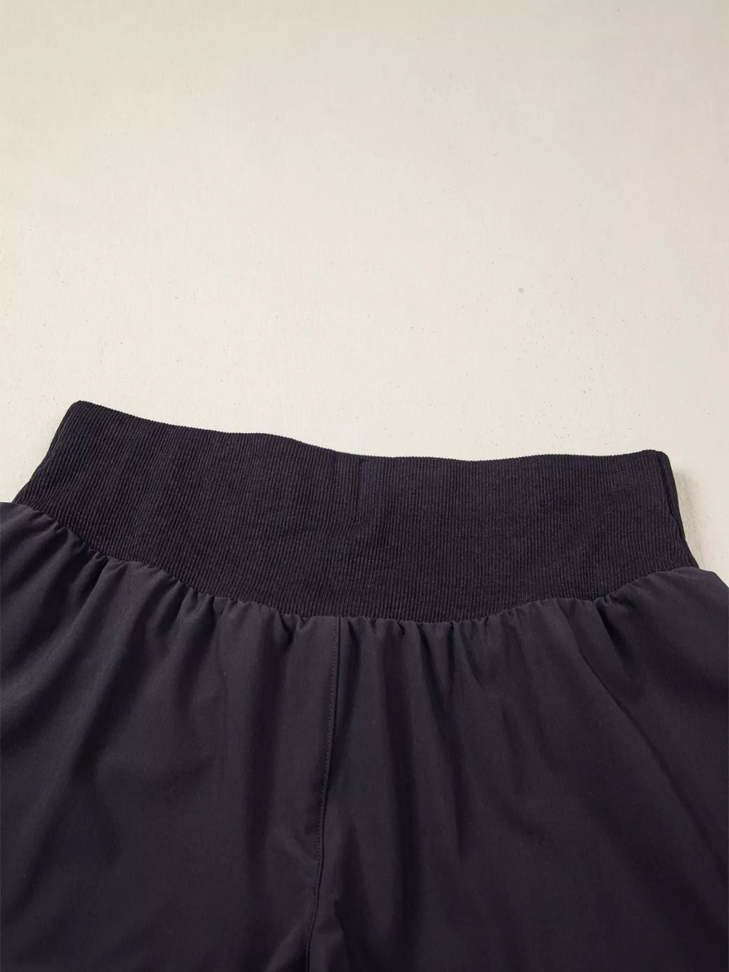 Solid Color Ribbed Patchwork High Waist Athletic Shorts product image 8