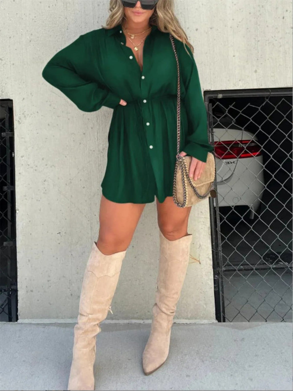 Full Size Button-Down Mini Shirt Dress product image 22