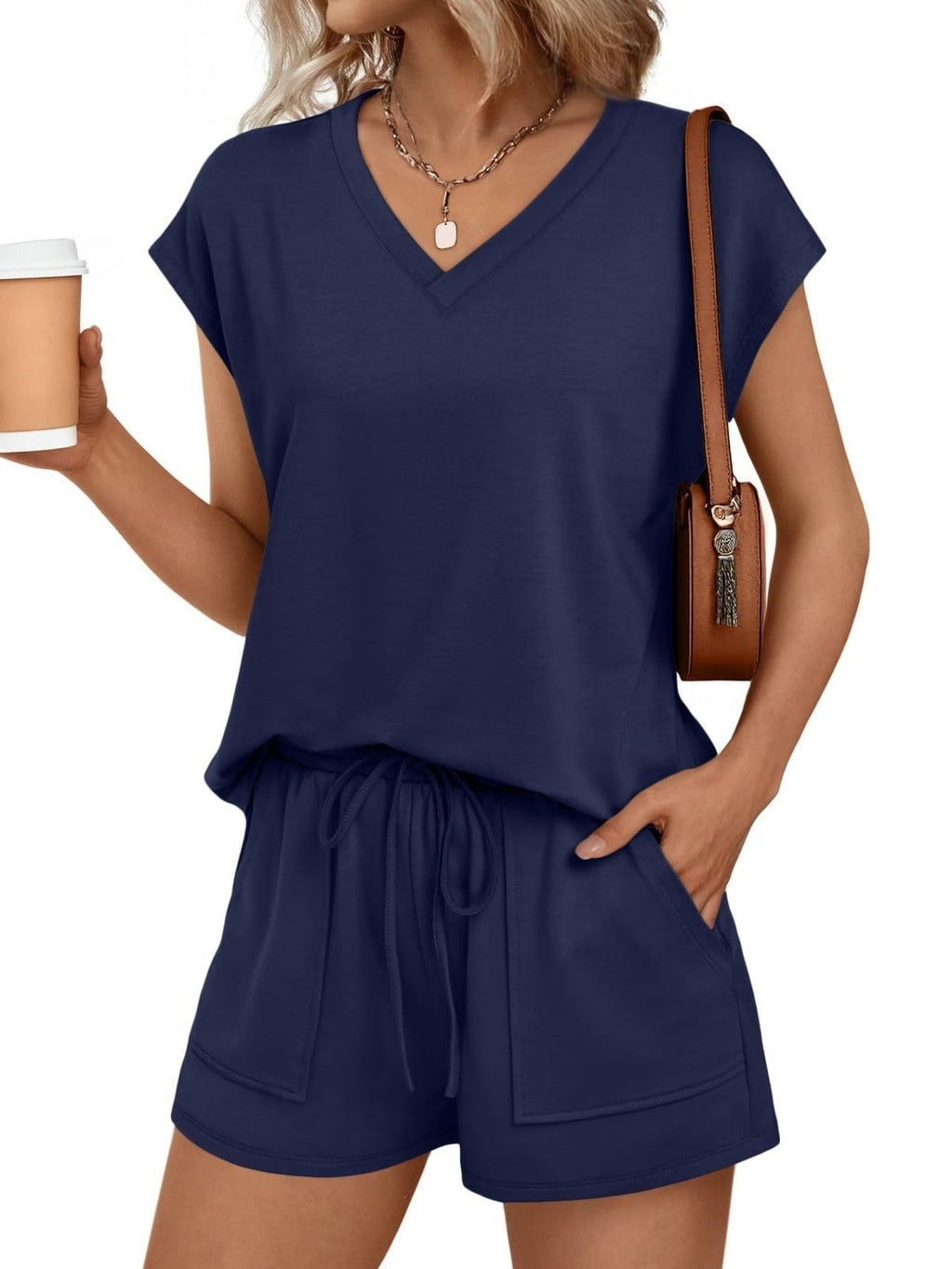 Casual V-Neck T-Shirt and Shorts Set product image 18